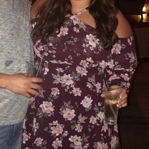 Burgundy Floral Dress